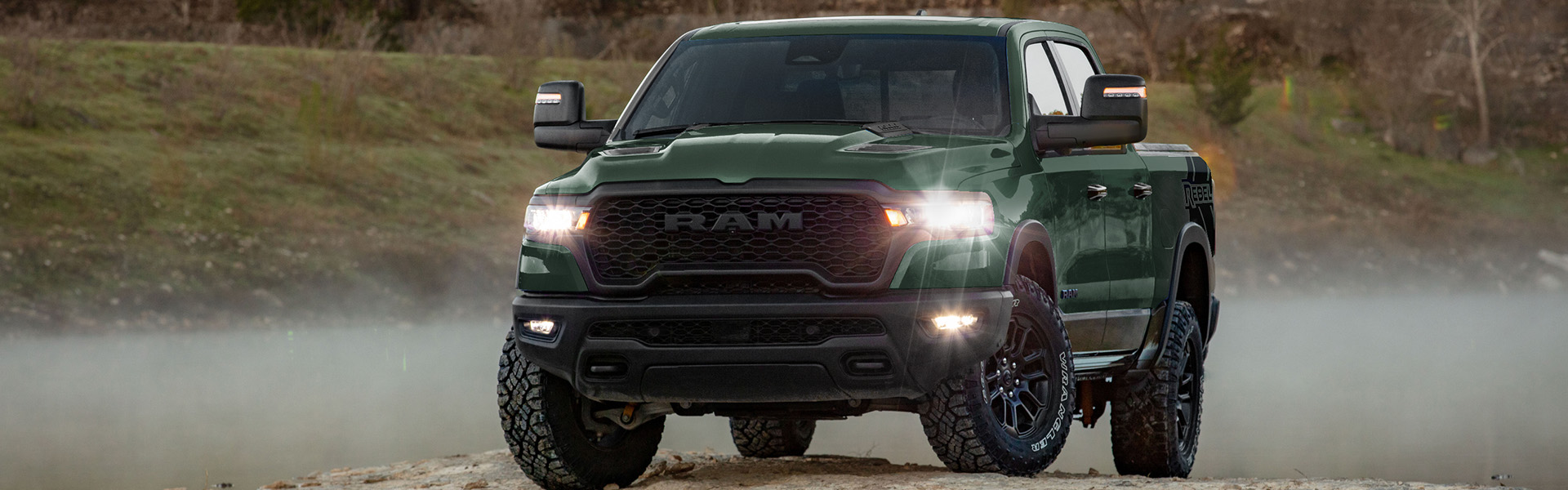 Green RAM pickup truck