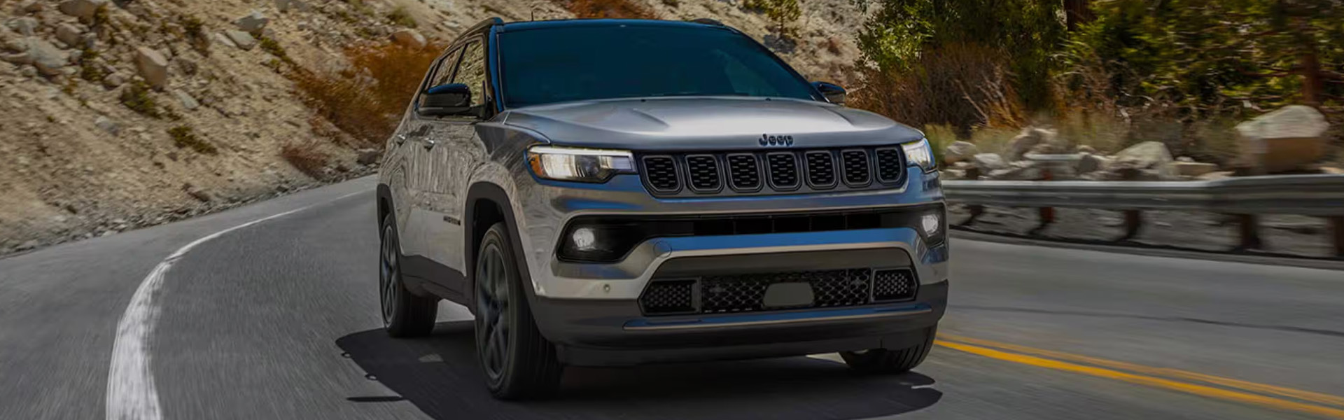 Jeep Compass on mountain road