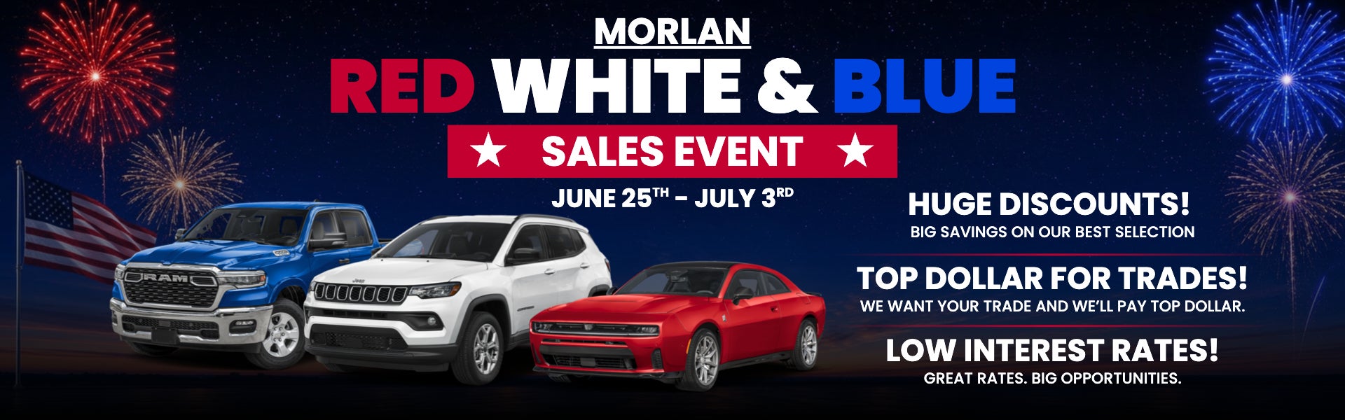 Morlan Red White and Blue Sales Event